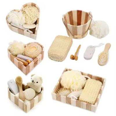 Gmagic Promotional Luxury Business Bath Tools Accessories Natural Materials Gift Sets for Corporate Promotional Items 