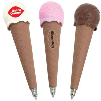 Wholesale Creative Novelty Cute Ice Cream Design Fridge Magnet Plastic Ball Pen for Promotional Gift 