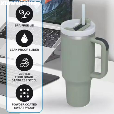 Hot Sale 2025 Custom Vacuum Stainless Steel Cup 40 oz Tumbler with Handle and Straw Travel Mug 40oz 