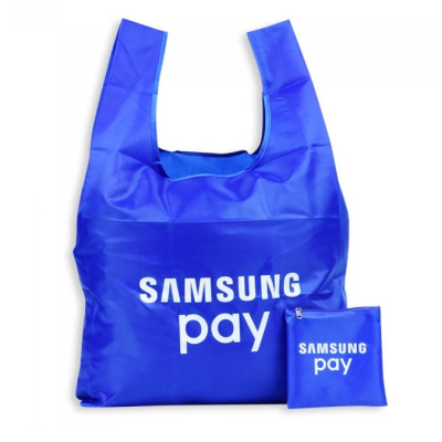 Hot Promotional Custom Design Grocery Ecobag Friendly Reusable Foldable Tote Polyester Shopping Nylon Bag with Zipper Pocket 