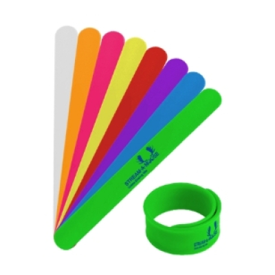 Fashion Easy Clap Snap Slap Bracelet Silicone Wristband with Custom Printed logo 