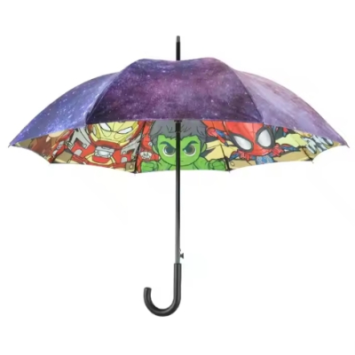 New Design Professional Windproof Custom Screen Printing and Digital Printing Automatic Golf Umbrella Straight Handle 
