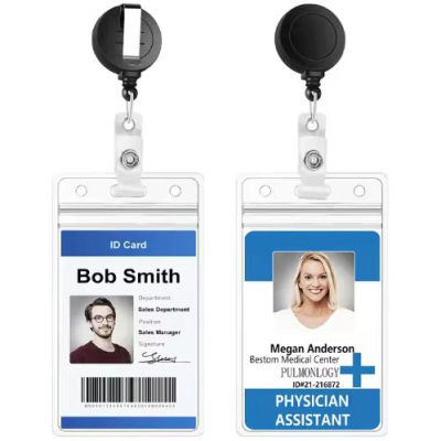 32mm ABS Retractable Nurse Badge Reel Clips Blank Name Tag & ID Card Holder Accessory 