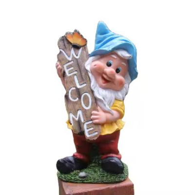 Promotional Lifelike Resin Garden Gnomes Seven Dwarfs Welcome Statues for Home Decor Garden Figures Crafted 