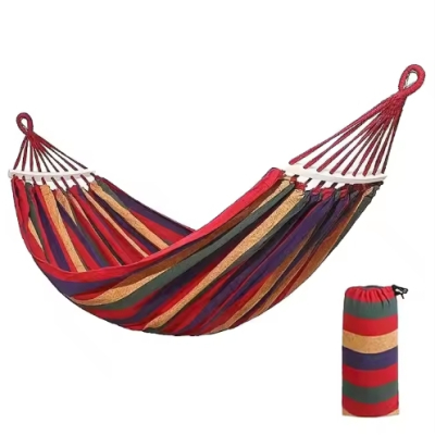 Customized Logo Park Canvas Hanging Hammocks Outdoors 1-2 Person Camping Inflatable Hammock for Relax 