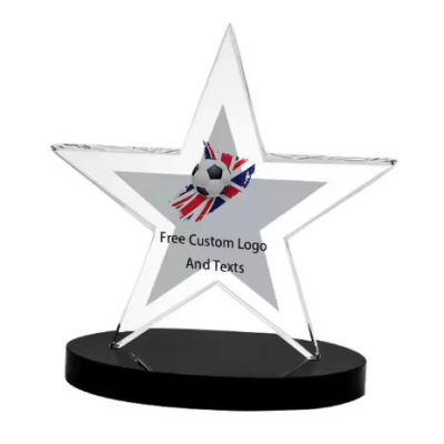 Noble Manufacturer Wholesale Crystal Glass Plaque With Custom Logo UK Gift Personalized Sports Soccer Dance Star Trophy Award 