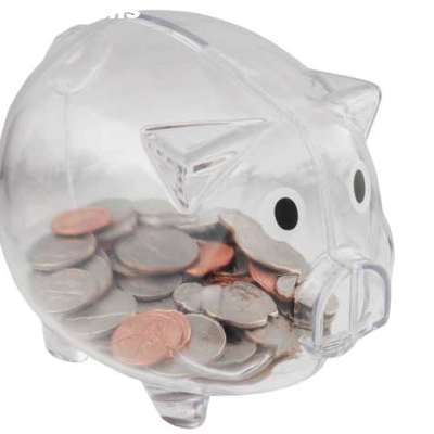 Wholesale Custom Cute Transparent Pig Shaped Piggy Banks Clear Money Box 