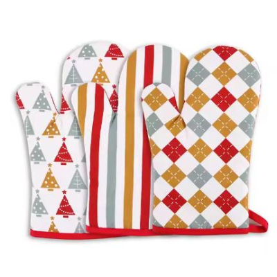Wholesale Custom Printed Oven Glove and Apron- Durable & Washable Christmas Silk Screen Printing, Perfect for Holiday Promotions 
