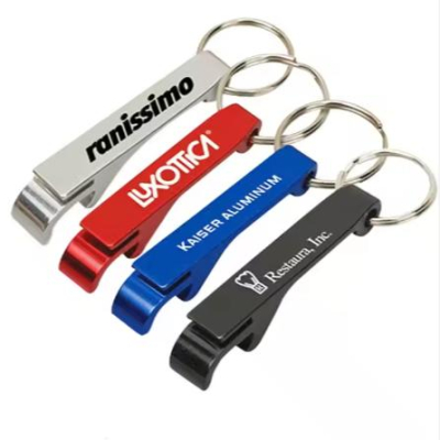 Customized Mini Portable Pocket Metal Bar Tools Bottle Opener Aluminum Key Ring Keychain Beer Bottle Opener 