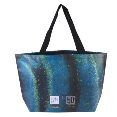 Personalized Reusable Waterproof PP Woven Tote Bags Large Grocery Shopping Bags for Promotion Advertising Supermarket Shopping 