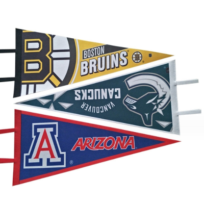 Wholesale Single Double Sided Sublimation Printing Personalized Vintage Pennant Flags 