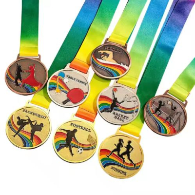 Wholesale Customized Medal Lanyard Hanging Metal Medal Badge Strap String Ropes With Logo 