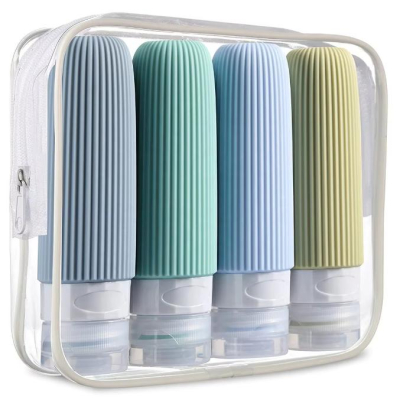 Silicone Travel Bathroom Set Portable Food Grade Mouthwash Cup Refillable Travel Toiletries Bottles Set Bathroom Accessories 