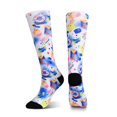Cheap Price Free Breathable Sweat-Absorbent Printed Socks Men for Spring Knitted Sublimation High Ankle Digital Printing 