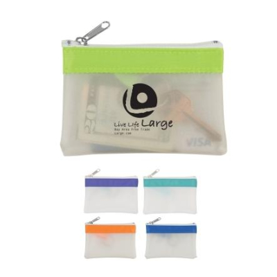 Wholesale Coin Bag Promotional Gift Zipper Plastic PVC Small Coin Purse With Key Ring with Logo 