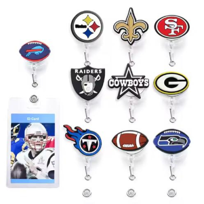 Sports Team Logo PVC Badge Reel Holder Accessory Factory Wholesale Accessory 