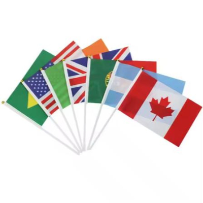 Custom Hand Held Flags with Different Custom Logo Design 