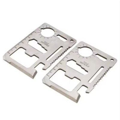 Wholesale 11-Function Stainless Steel Credit Card Size Survival Pocket Tool for Promotional Tool Kits 