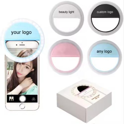 Custom Selfie Ring Light for Mobile Phone Rechargeable Camera Mini Selfie Ring LED Light With 3 Modes Hot Selling 