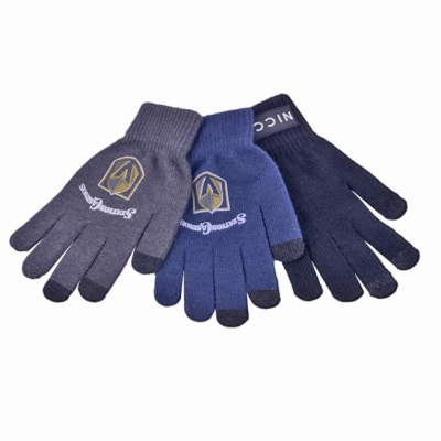 Warm Winter Custom Promotional Acrylic Touch Screen Embroidery Glove Knitted Mitten 