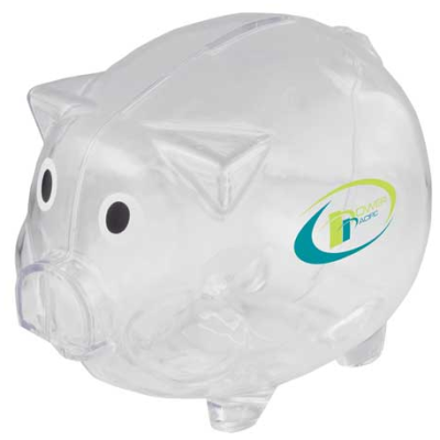 Wholesale Custom Cute Transparent Pig Shaped Piggy Banks Clear Money Box 