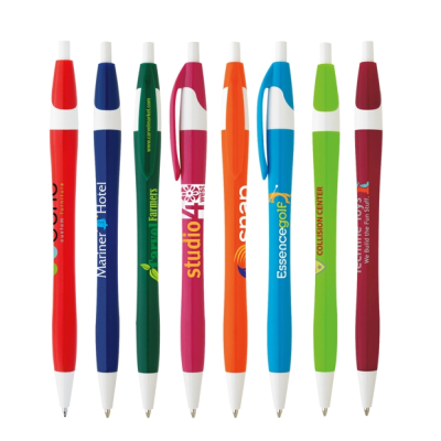 Promotional Gift White Ball Pen Customized Logo Plastic Ballpoint Pen-support Custom Print for Hotel Bank Trade Show Promotion 