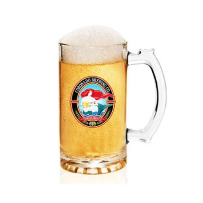 Bar and Restaurant 400ml Large Capacity Beer Cup Thickened with Handle Draft Beer Cup Customized Logo Lead Free Glass Cup 