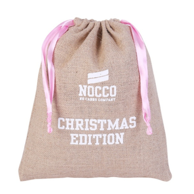 Wholesale Jute Drawstring Gift Bag Jute Burlap Drawstring Linen Bag Custom logo for Multi-Purpose Use Shopping & Grocery 