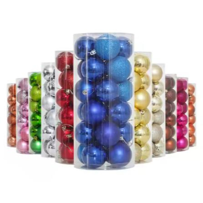 24pcs Xmas Supplies Wholesale Christmas Tree Ornaments Decorative Pendant Ball Bauble 4/6/8CM Colourful Christmas Ball Set 