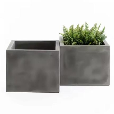 Factory Direct Sale square Concrete Fiberglass Large Flower Pots for Outdoor Planting of Trees and Flowers 