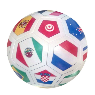 Flag Soccer Ball Size 2 Rubber Bladder PVC Football Ball Promotional Customized Logo Mini Soccer Football Ball for Kids Playing 