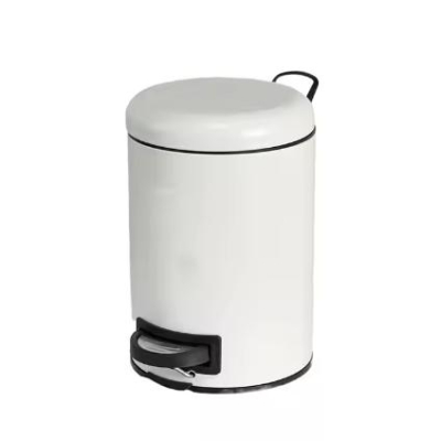 3 Liter Small Metal Step Trash Can with Pedal Mini Wastebasket for Bathroom Bedroom Kitchen Lip Removable Liner Bucket 