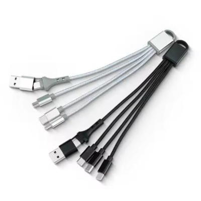 5-in-1 Aluminum Alloy Braided Data Cable 2A Fast Charging for Mobile Phone Customizable Logo for Corporate Gift 