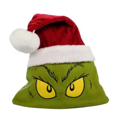 Luxury Grinch Santa Hat Funny Christmas Party Accessory Popular for Festive Decorations 