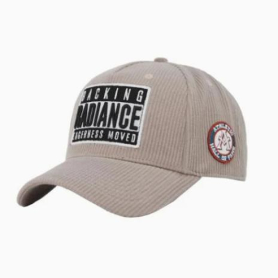 Wholesale High Quality Curved Brim 5 Panel Apricot Ash Hats Embroidered Logo Corduroy Baseball Cap 