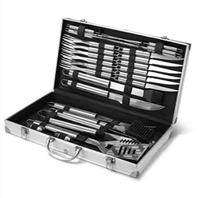 Aluminum Case Stainless Steel Barbecue Grills Accessories Tool Set BBQ Grill Utensils Tools Set for Outdoor Camping Cooking 