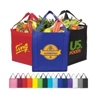 Customized Logo Printed Tote Bag Foldable Reusable Shopping Folding Non Woven Bag With Handle 